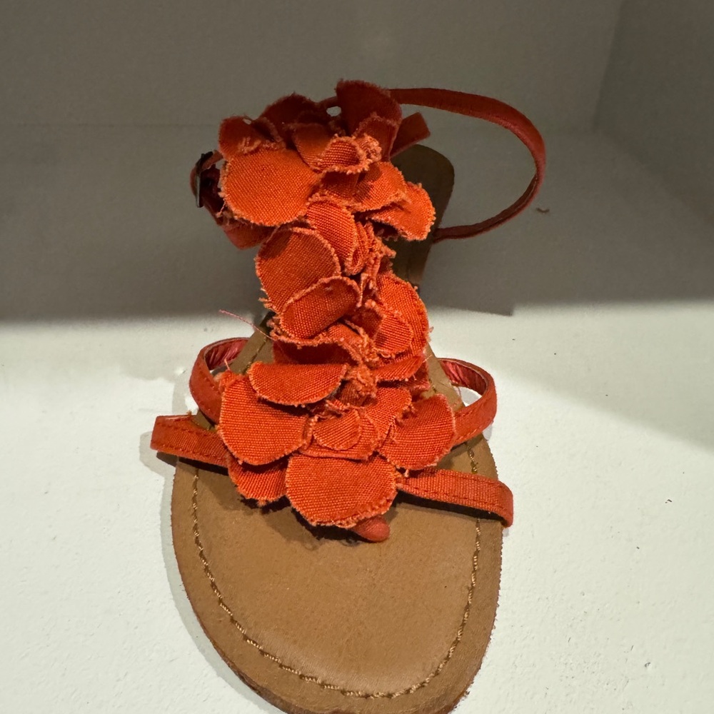 Nine West Orange Floral Sandals